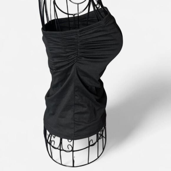 Antistar Black Strapless Ruched Tube Top – Size S (Small) - Picture 3 of 6